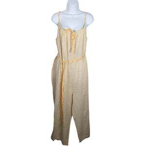 Ace & Jig Jo Jumpall Oyster Adjustable Strap Jumpsuit Speckle Plaid Belted NWT L